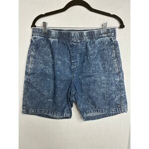 BRIXTON Men's Medium Steady Drawstring Blue Acid Wash Casual Beach Pockets